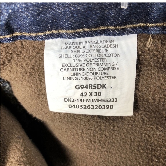 Wrangler Fleece Lined Carpenter Jeans 42x30 - Picture 6 of 10